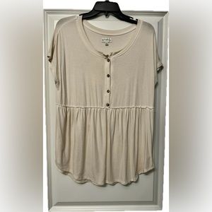 Wonderly Short Sleeve Half-Button Crewneck